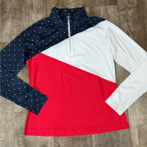 Lady Hagen Stars and Stripes activewear pullover womens size medium - Picture 3 of 7